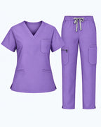 V-Neck Straight Leg Scrub Set