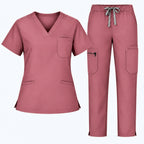 V-Neck Straight Leg Scrub Set