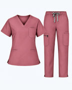 V-Neck Straight Leg Scrub Set