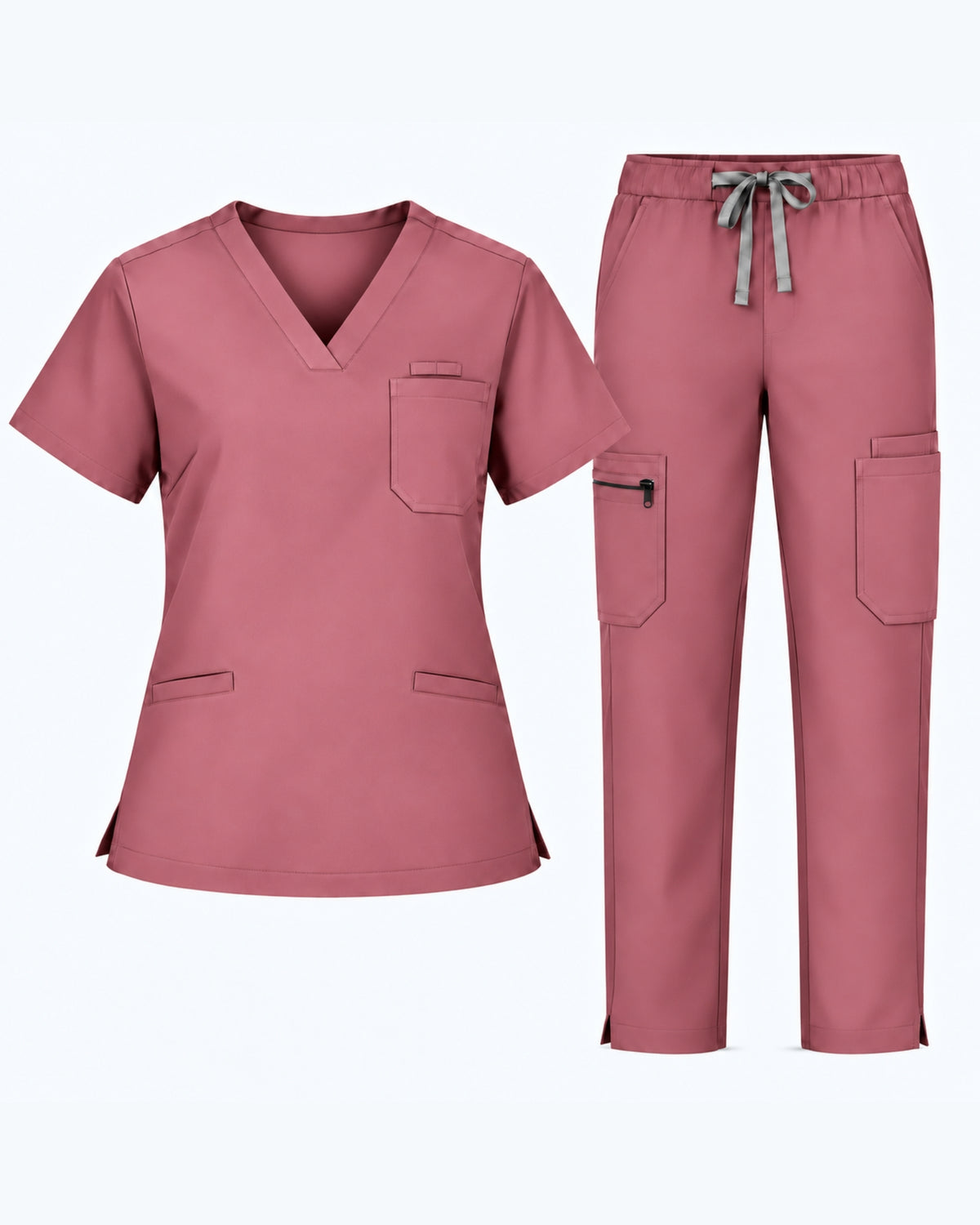 V-Neck Straight Leg Scrub Set