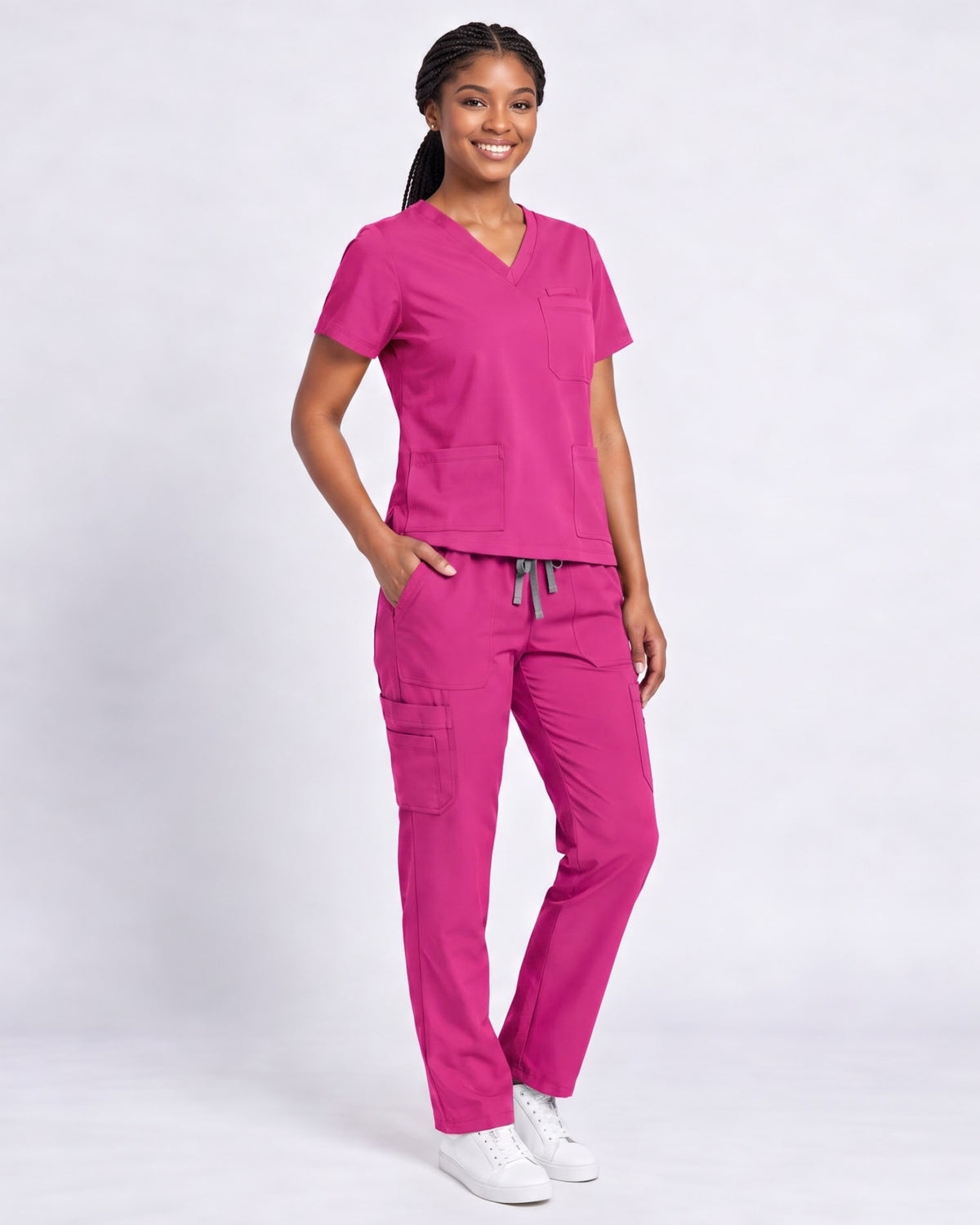 V-Neck Straight Leg Scrub Set