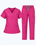 V-Neck Straight Leg Scrub Set
