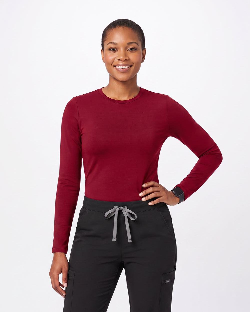 Women's Long-Sleeve Underscrub Ultra-Soft 4-Way Stretch Crew Neck