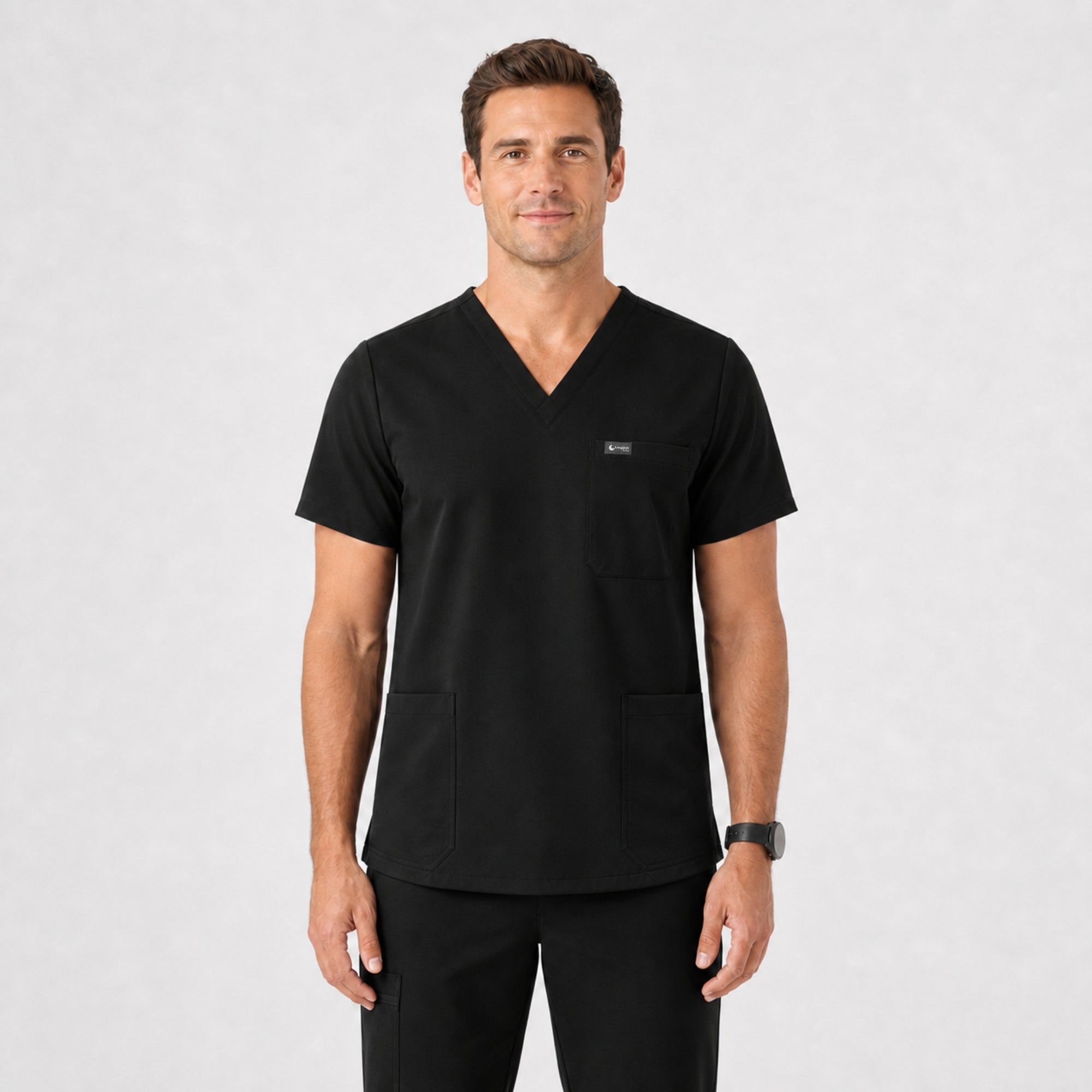 Men's VantaFlex™ Scrub Set Classic V-Neck Top + Straight-Leg Pant - Long Shift Scrubs