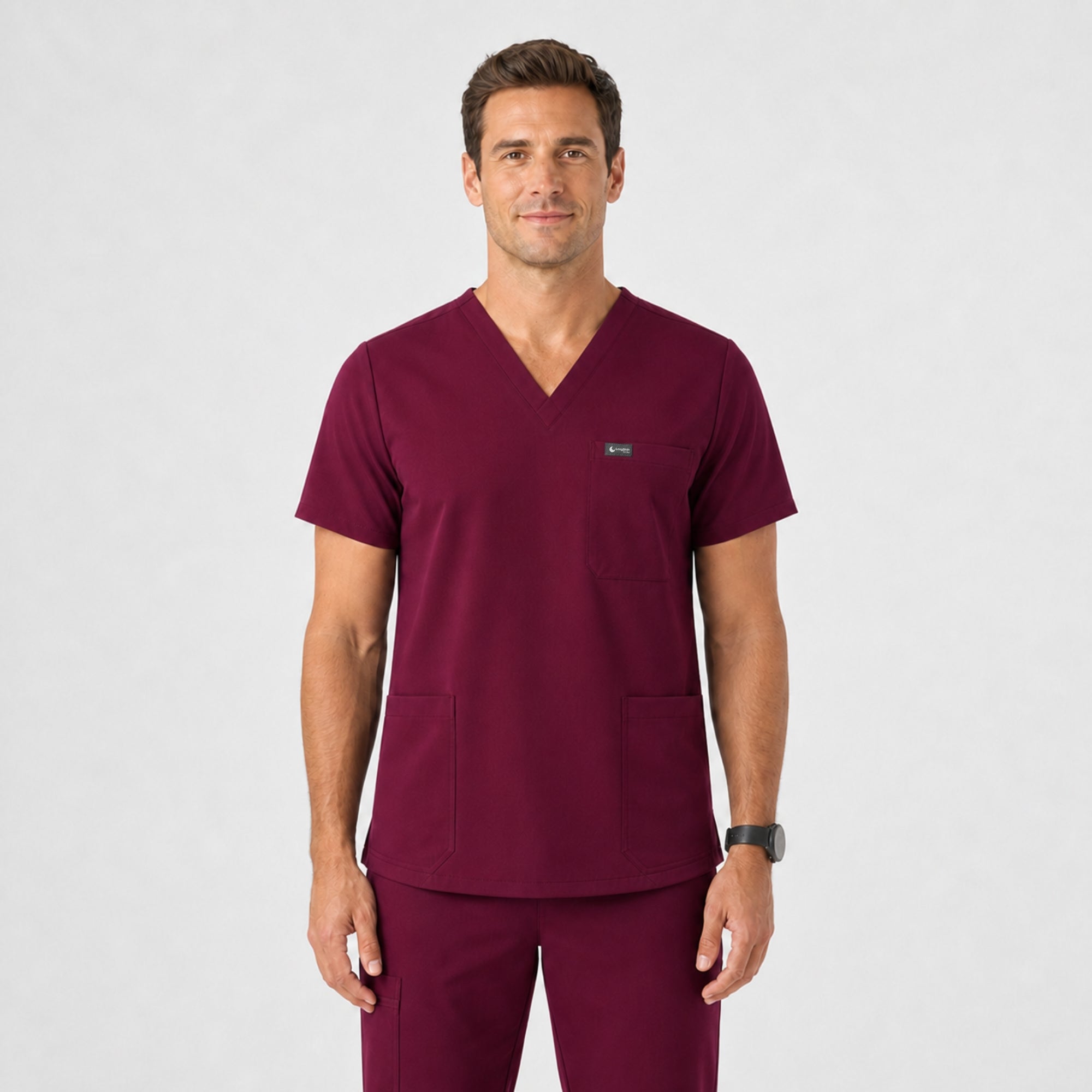 Men's VantaFlex™ Scrub Set Classic V-Neck Top + Straight-Leg Pant - Long Shift Scrubs