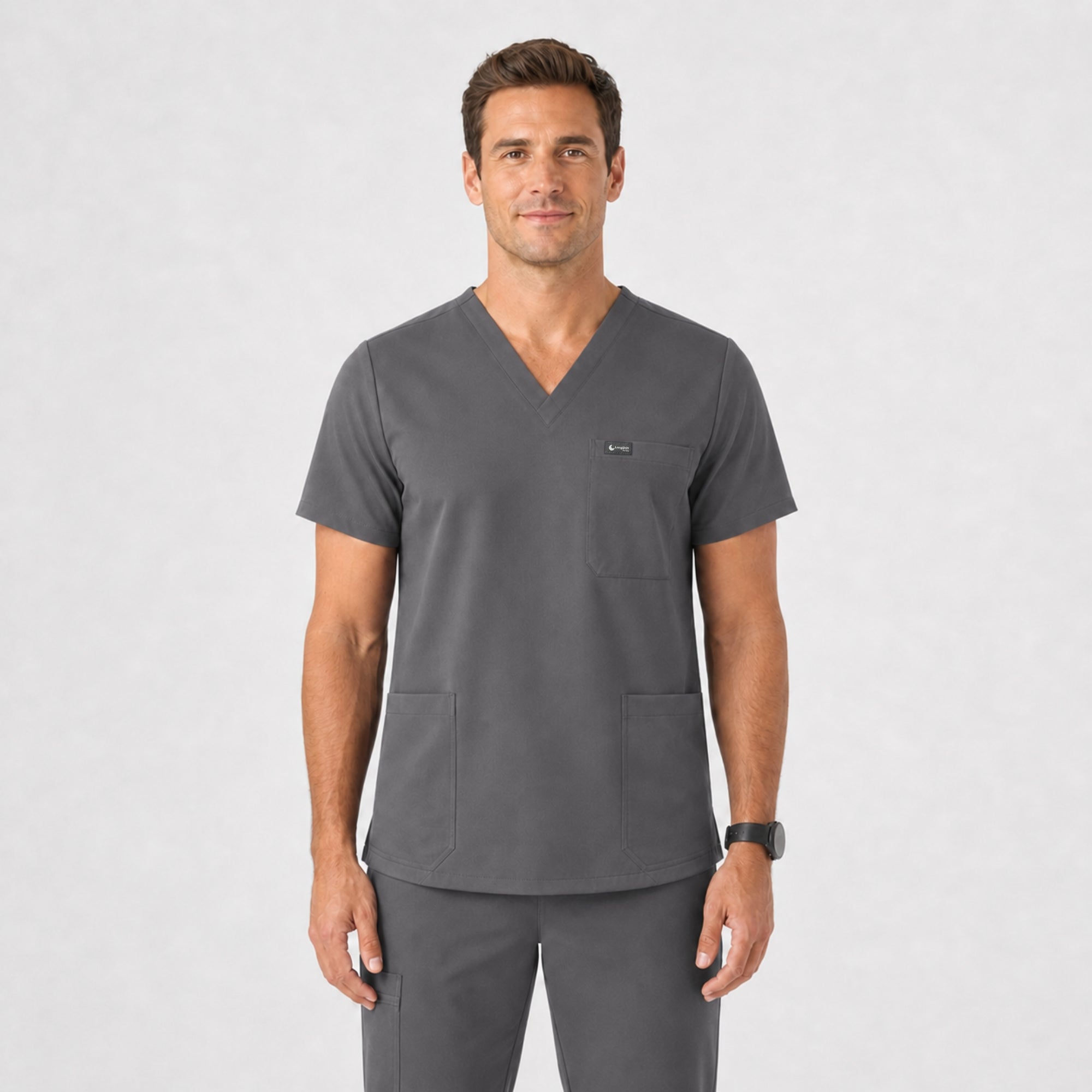 Men's VantaFlex™ Scrub Set Classic V-Neck Top + Straight-Leg Pant - Long Shift Scrubs