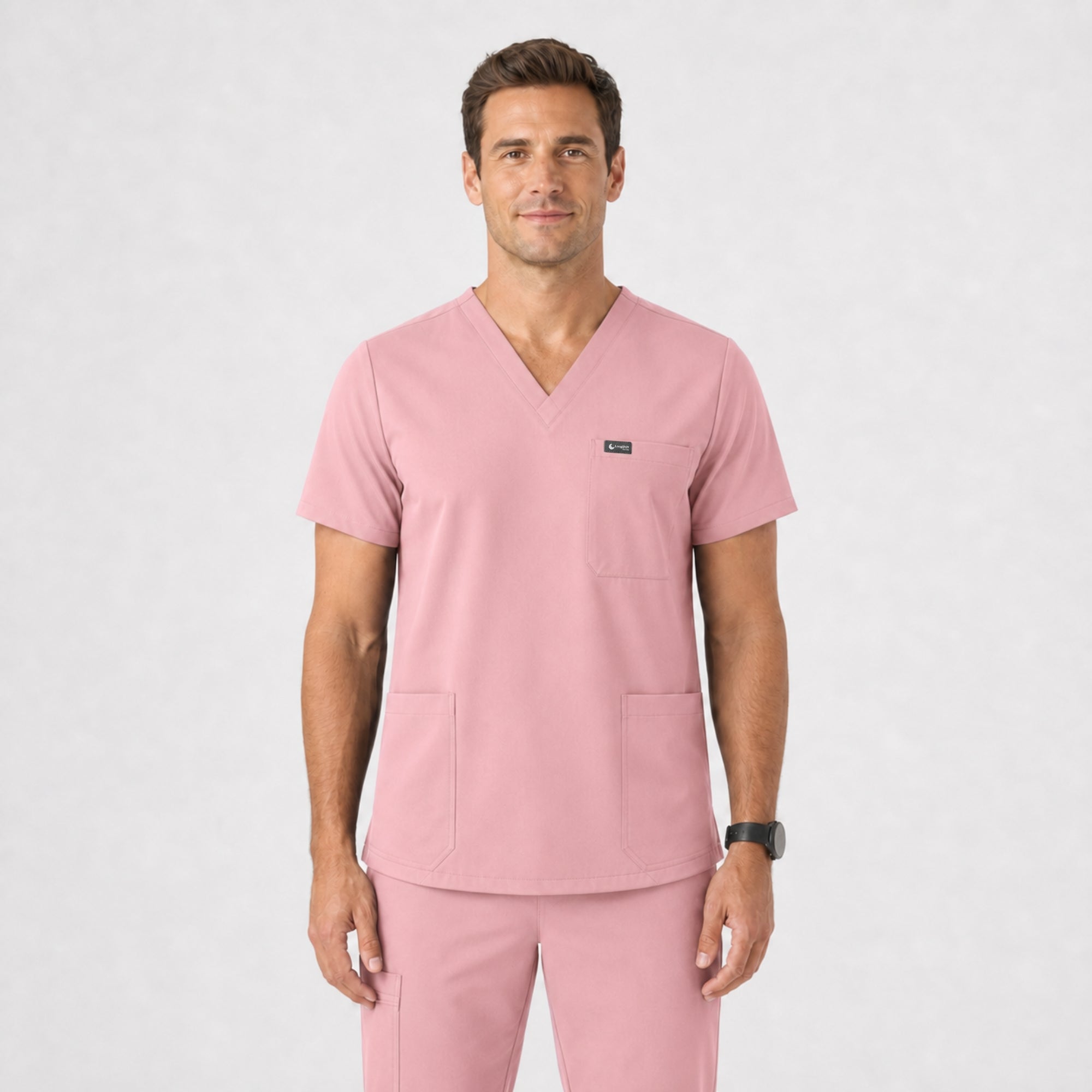 Men's VantaFlex™ Scrub Set Classic V-Neck Top + Straight-Leg Pant - Long Shift Scrubs