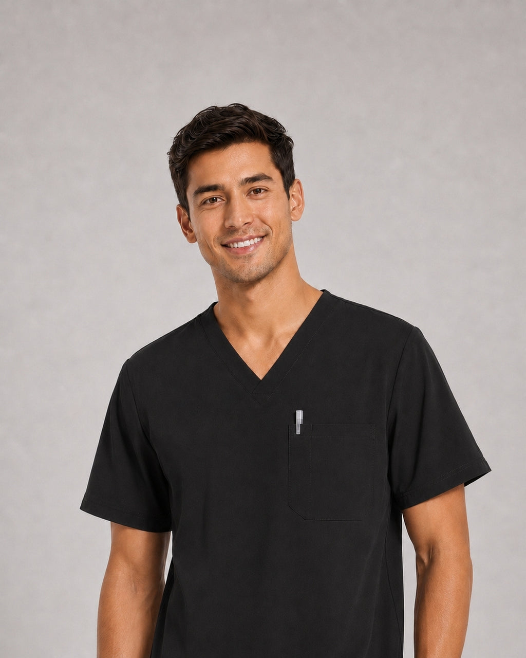 Men's V-Neck Scrubs Set – Stretch Jogger Pant, 8 Pockets, Yoga Waistband | Regular & Tall