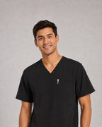 Men's V-Neck Scrubs Set – Stretch Jogger Pant, 8 Pockets, Yoga Waistband | Regular & Tall
