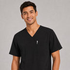 Men's V-Neck Scrubs Set – Stretch Jogger Pant, 8 Pockets, Yoga Waistband | Regular & Tall