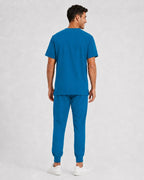 Men's V-Neck Scrubs Set – Stretch Jogger Pant, 8 Pockets, Yoga Waistband | Regular & Tall - LSScrubs
