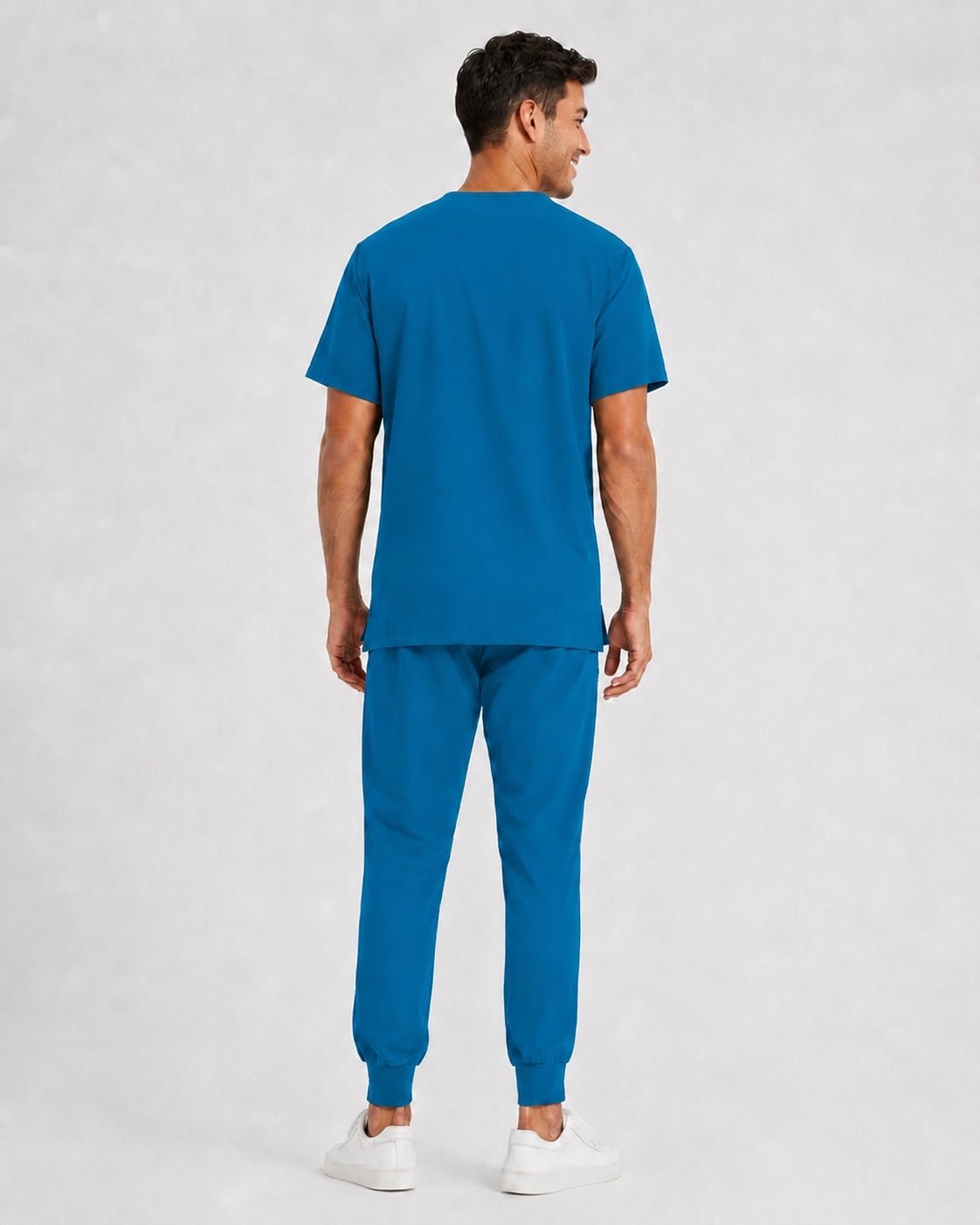 Men's V-Neck Scrubs Set – Stretch Jogger Pant, 8 Pockets, Yoga Waistband | Regular & Tall - LSScrubs