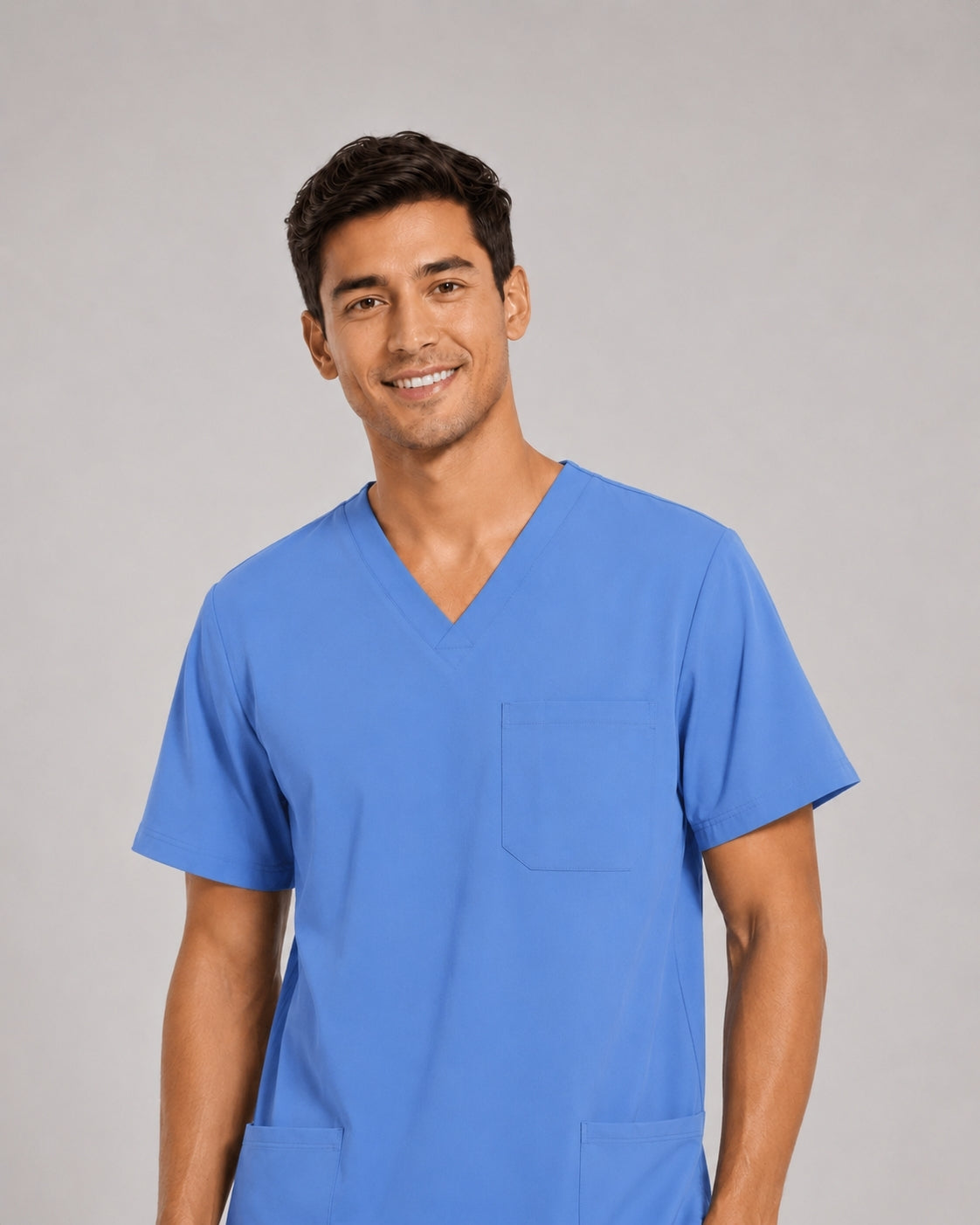 Men's V-Neck Scrubs Set – Stretch Jogger Pant, 8 Pockets, Yoga Waistband | Regular & Tall