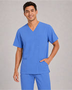 Men's V-Neck Scrubs Set – Stretch Jogger Pant, 8 Pockets, Yoga Waistband | Regular & Tall