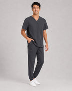 Men's V-Neck Scrubs Set – Stretch Jogger Pant, 8 Pockets, Yoga Waistband | Regular & Tall - LSScrubs