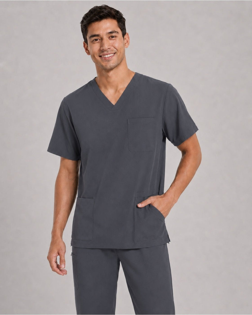 Men's V-Neck Scrubs Set – Stretch Jogger Pant, 8 Pockets, Yoga Waistband | Regular & Tall - LSScrubs