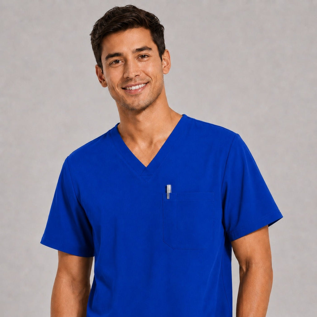 Men's V-Neck Scrubs Set – Stretch Jogger Pant, 8 Pockets, Yoga Waistband | Regular & Tall - LSScrubs