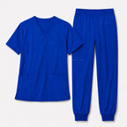 Men's V-Neck Scrubs Set – Stretch Jogger Pant, 8 Pockets, Yoga Waistband | Regular & Tall - LSScrubs