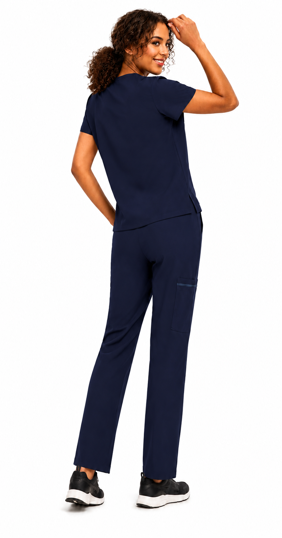 Women's Scrubs Set - V-Neck Top & Cargo Pants with 12 Pockets