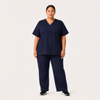 Women's Scrubs Set - V-Neck Top & Cargo Pants with 12 Pockets
