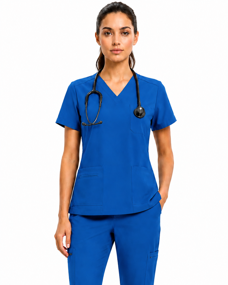 Women's Stretch Cargo Scrub Pant – 8 Pockets, Drawstring Waist Long Shift VelaFlex