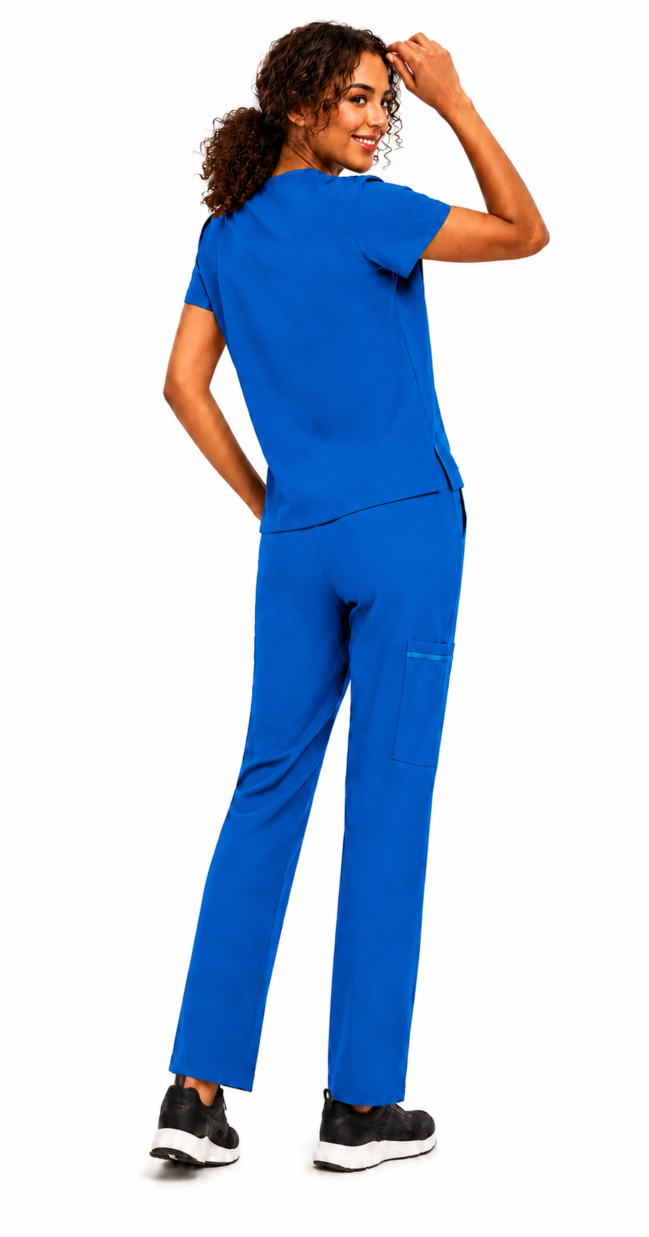 Women's Stretch Cargo Scrub Pant – 8 Pockets, Drawstring Waist Long Shift VelaFlex