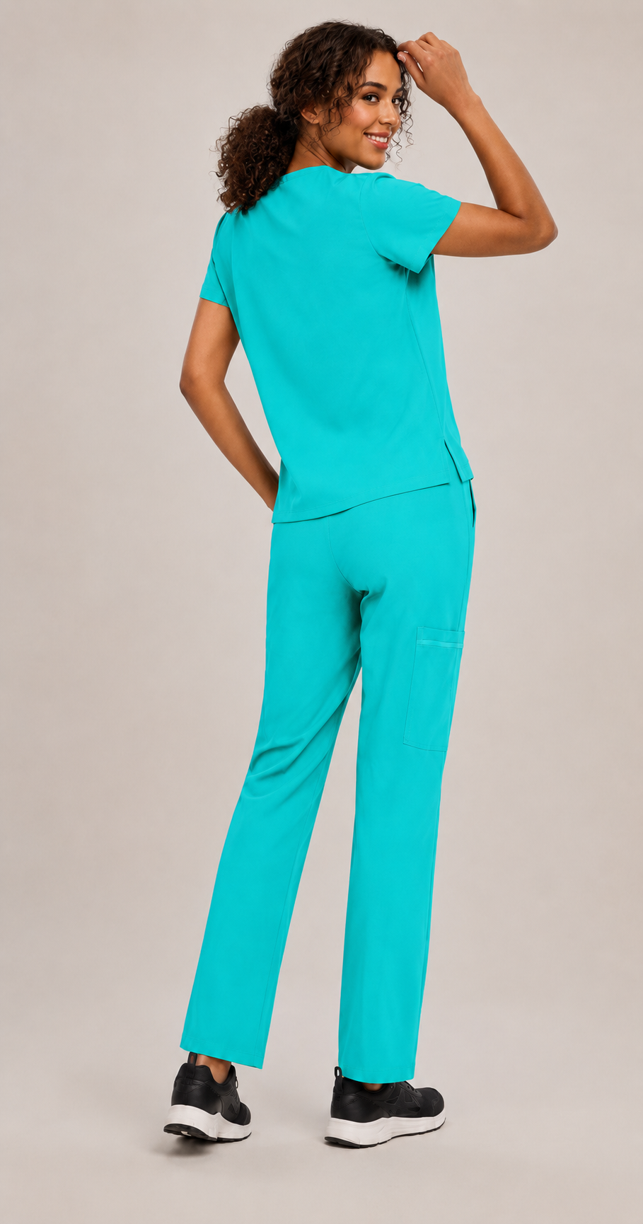 Women's Scrubs Set - V-Neck Top & Cargo Pants with 12 Pockets