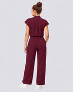 VantaFlex™ Premium High Waisted Wide Leg Scrub Set