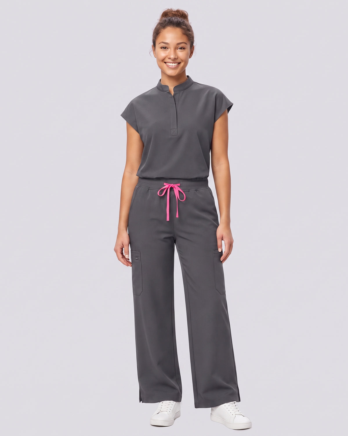 VantaFlex™ Premium High Waisted Wide Leg Scrub Set