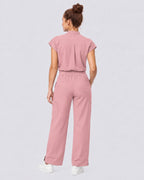 VantaFlex™ Premium High Waisted Wide Leg Scrub Set