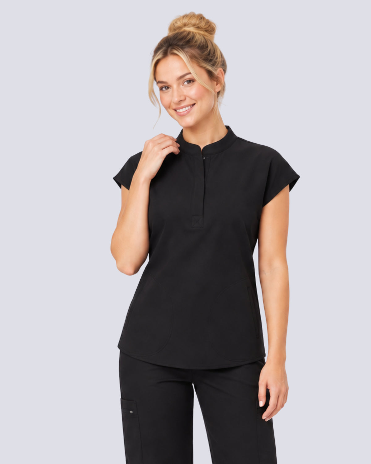 VantaFlex™ Premium Zip Stand-Collar Scrub Top