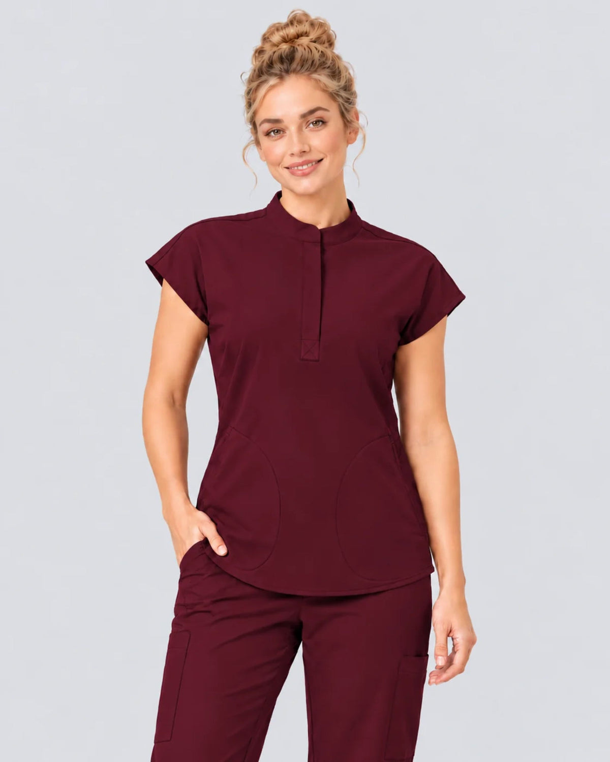 VantaFlex™ Premium Zip Stand-Collar Scrub Top