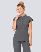 VantaFlex™ Premium Zip Stand-Collar Scrub Top
