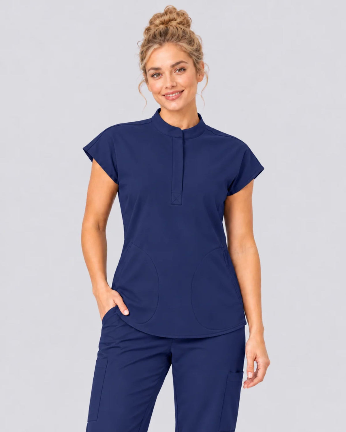 VantaFlex™ Premium Zip Stand-Collar Scrub Top