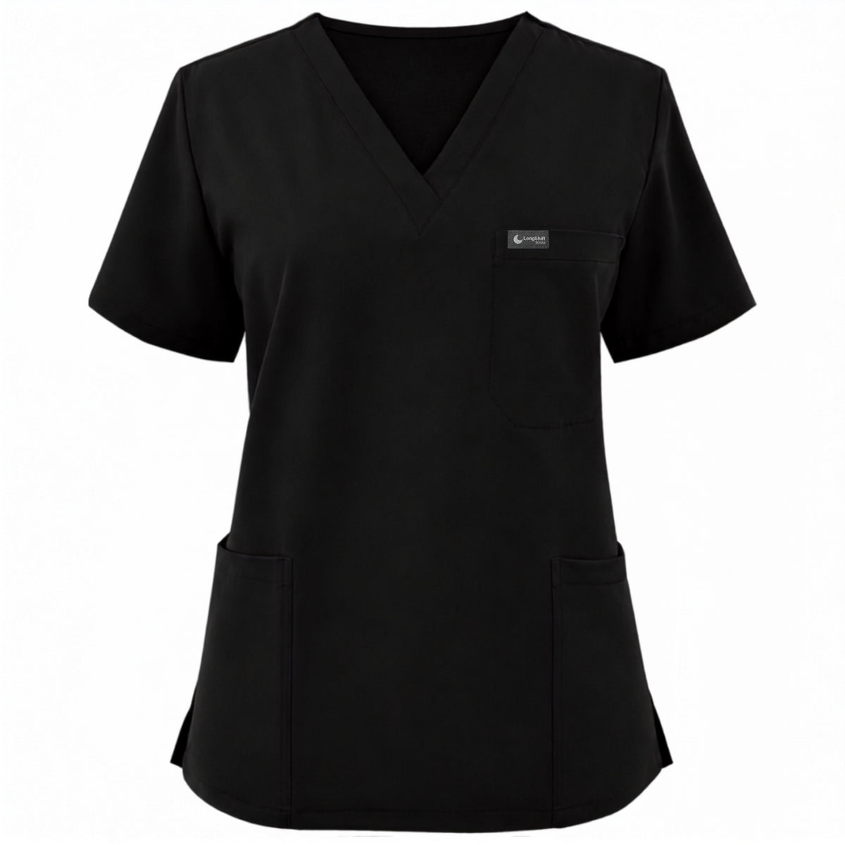 Women's Classic V-Neck Scrub Top | VantaFlex™ Premium Stretch - Black