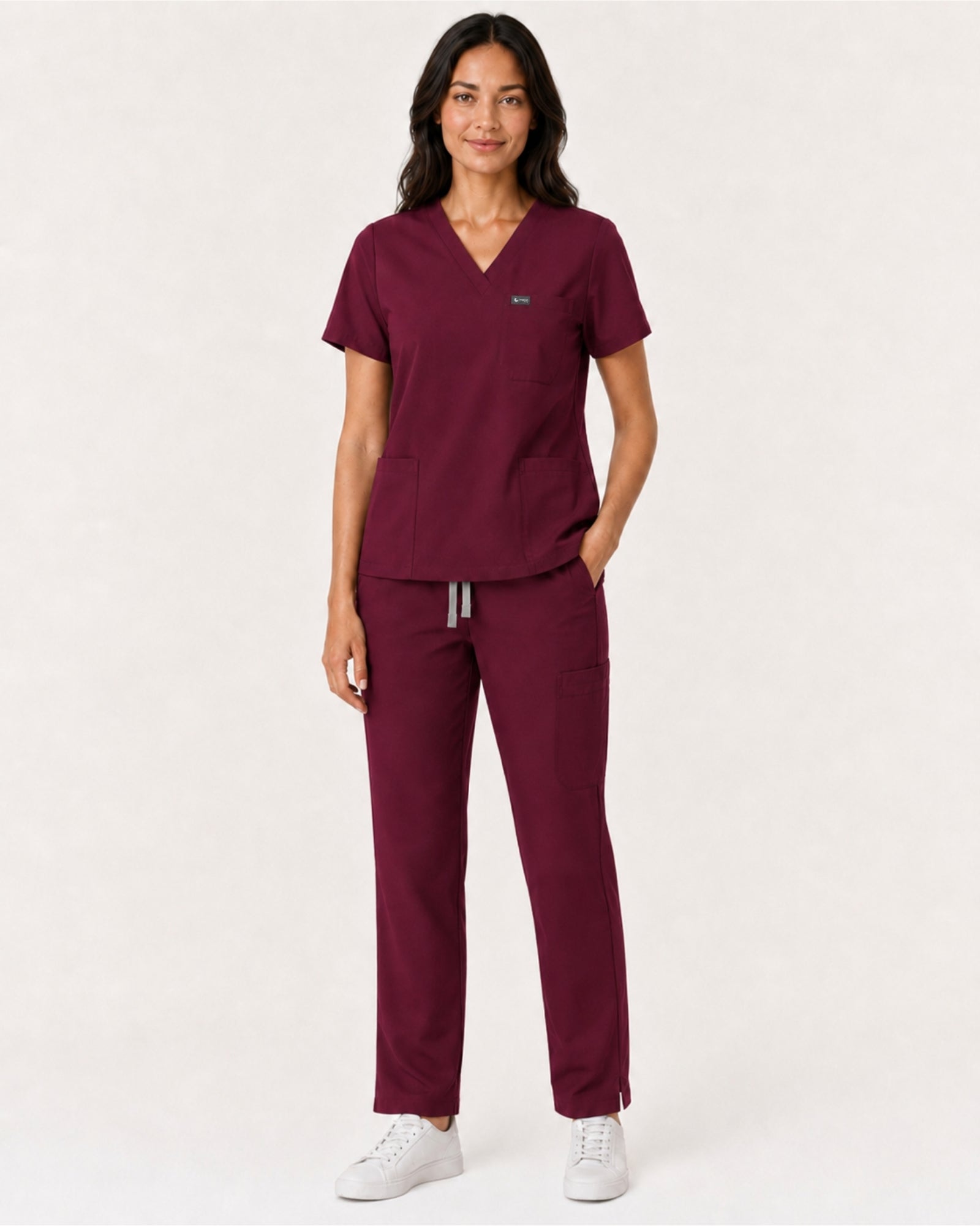 Women's VantaFlex™ Scrub Set Classic V-Neck Top + Straight-Leg Pant - Long Shift Scrubs