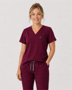 Women's VantaFlex™ Scrub Set Classic V-Neck Top + Straight-Leg Pant - Long Shift Scrubs