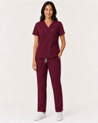 Women's VantaFlex™ Scrub Set Classic V-Neck Top + Straight-Leg Pant - Long Shift Scrubs