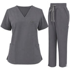Women's VantaFlex™ Scrub Set — Classic V-Neck Top + Straight-Leg Pant