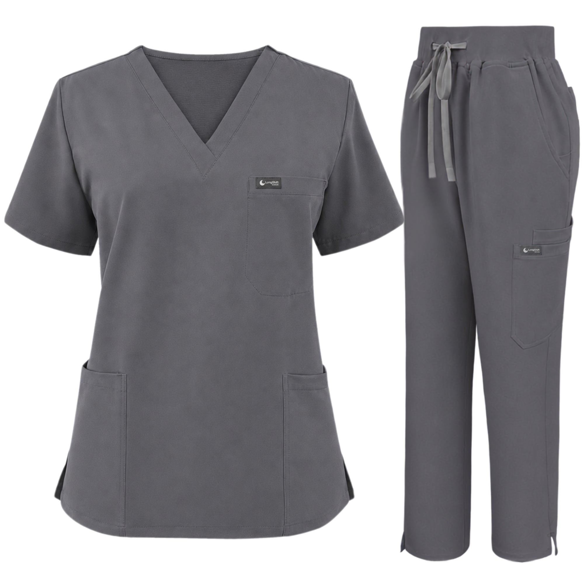 Women's VantaFlex™ Scrub Set — Classic V-Neck Top + Straight-Leg Pant