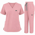 Women's VantaFlex™ Scrub Set Classic V-Neck Top + Straight-Leg Pant - Long Shift Scrubs