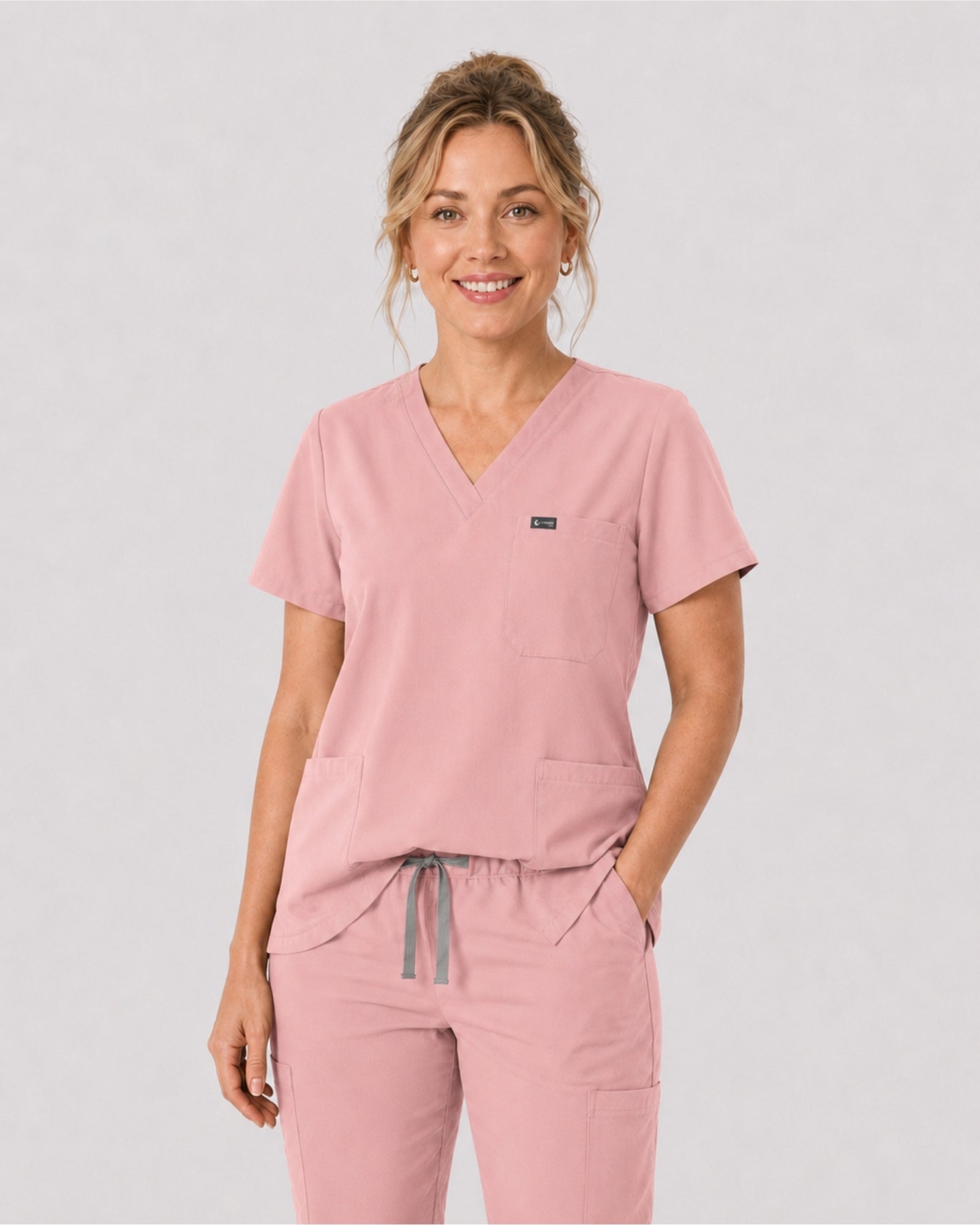 Women's VantaFlex™ Scrub Set Classic V-Neck Top + Straight-Leg Pant - Long Shift Scrubs