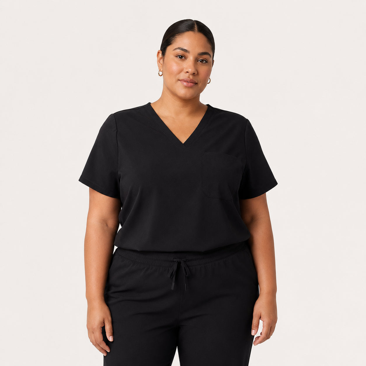 Vela Essential 1-Pocket Scrub Top - Black
