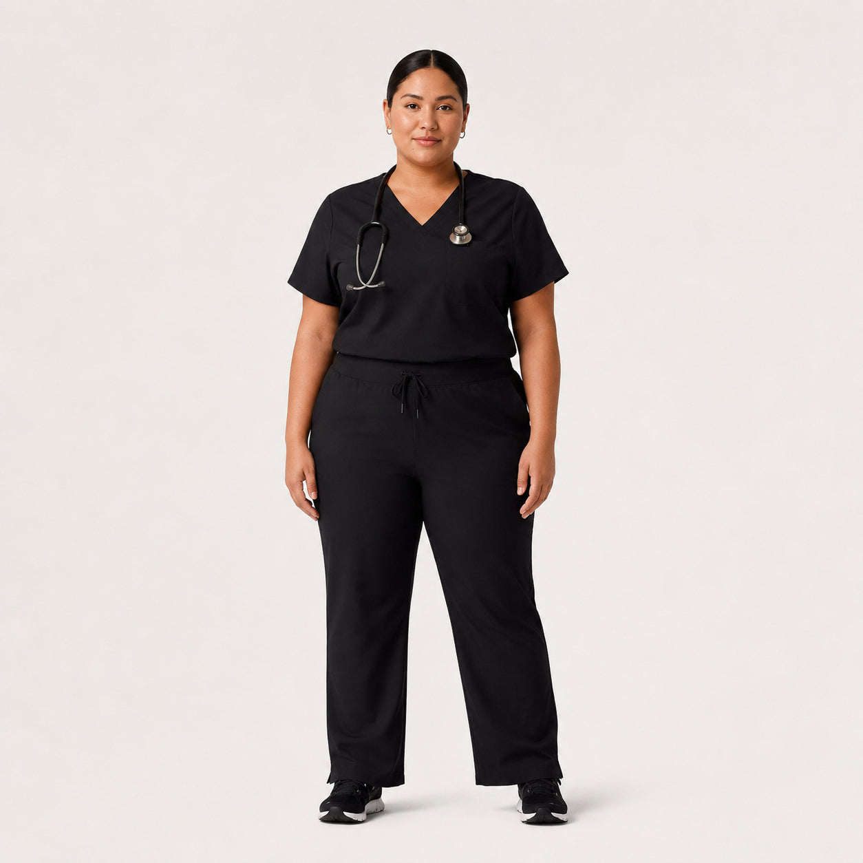 Vela Essential 1-Pocket Scrub Top - Black