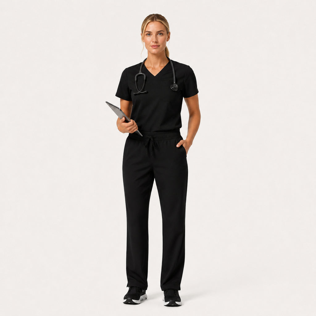 Dura Essential Knit-Waist Scrub Pant - Black