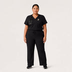 Dura Essential Knit-Waist Scrub Pant - Black - LSScrubs
