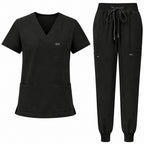 Women's VantaFlex™ Scrub Set Classic V-Neck Top + Jogger Pant - Long Shift Scrubs
