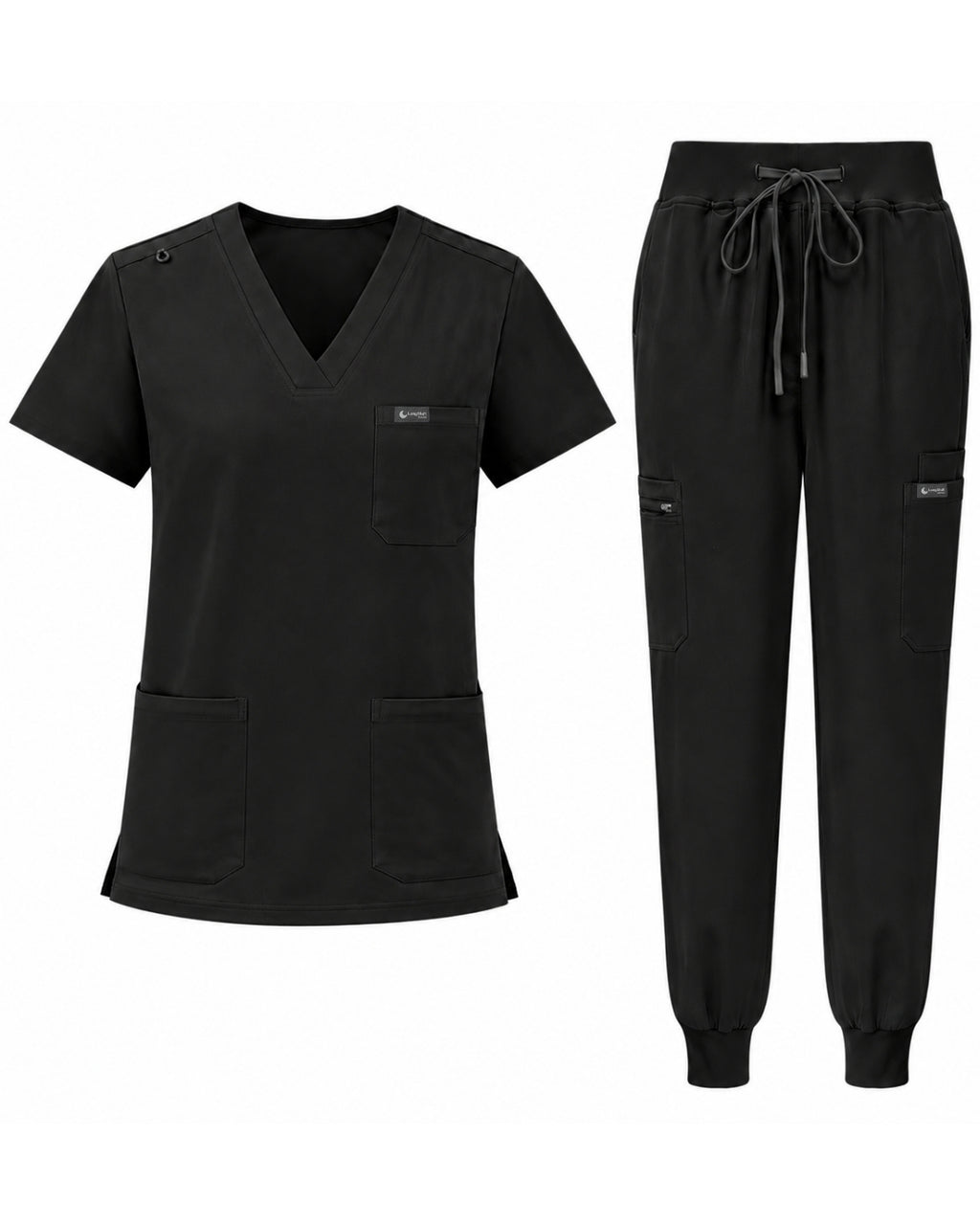 Women's VantaFlex™ Scrub Set Classic V-Neck Top + Jogger Pant - Long Shift Scrubs