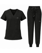 Women's VantaFlex™ Scrub Set Classic V-Neck Top + Jogger Pant - Long Shift Scrubs
