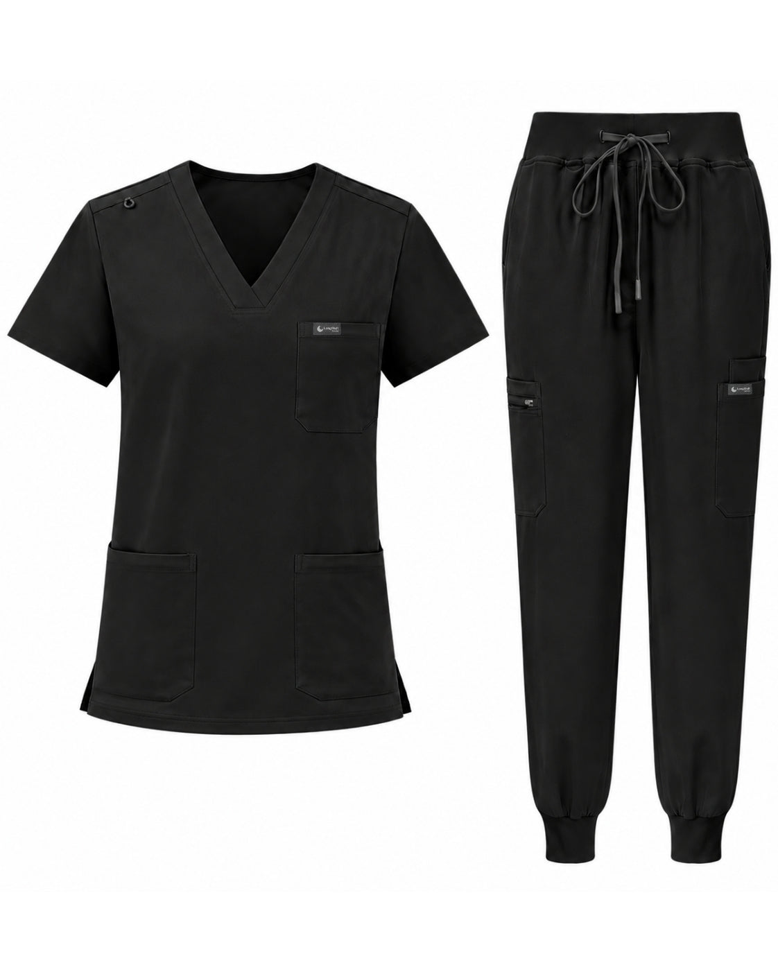 Women's VantaFlex™ Scrub Set Classic V-Neck Top + Jogger Pant - Long Shift Scrubs